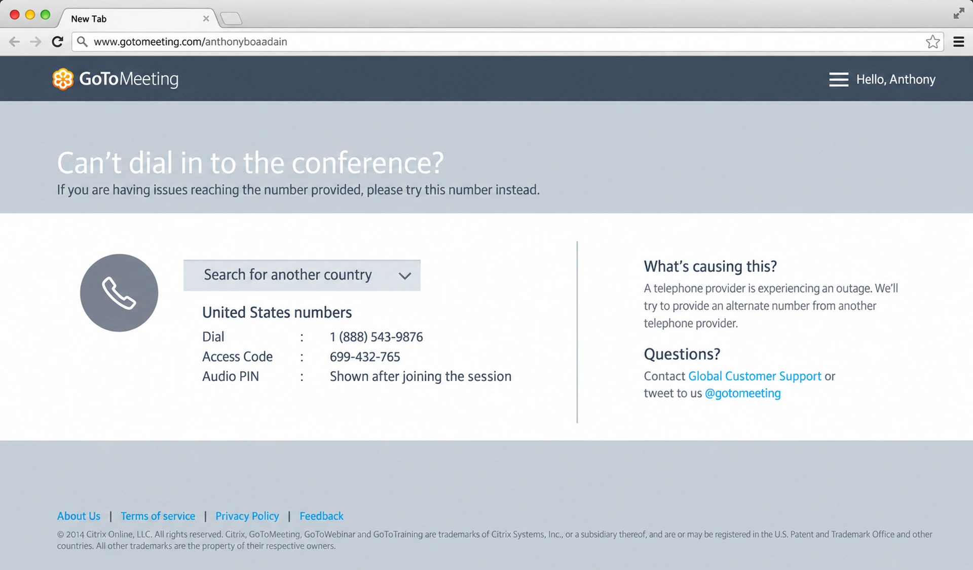 GoToMeeting: Support