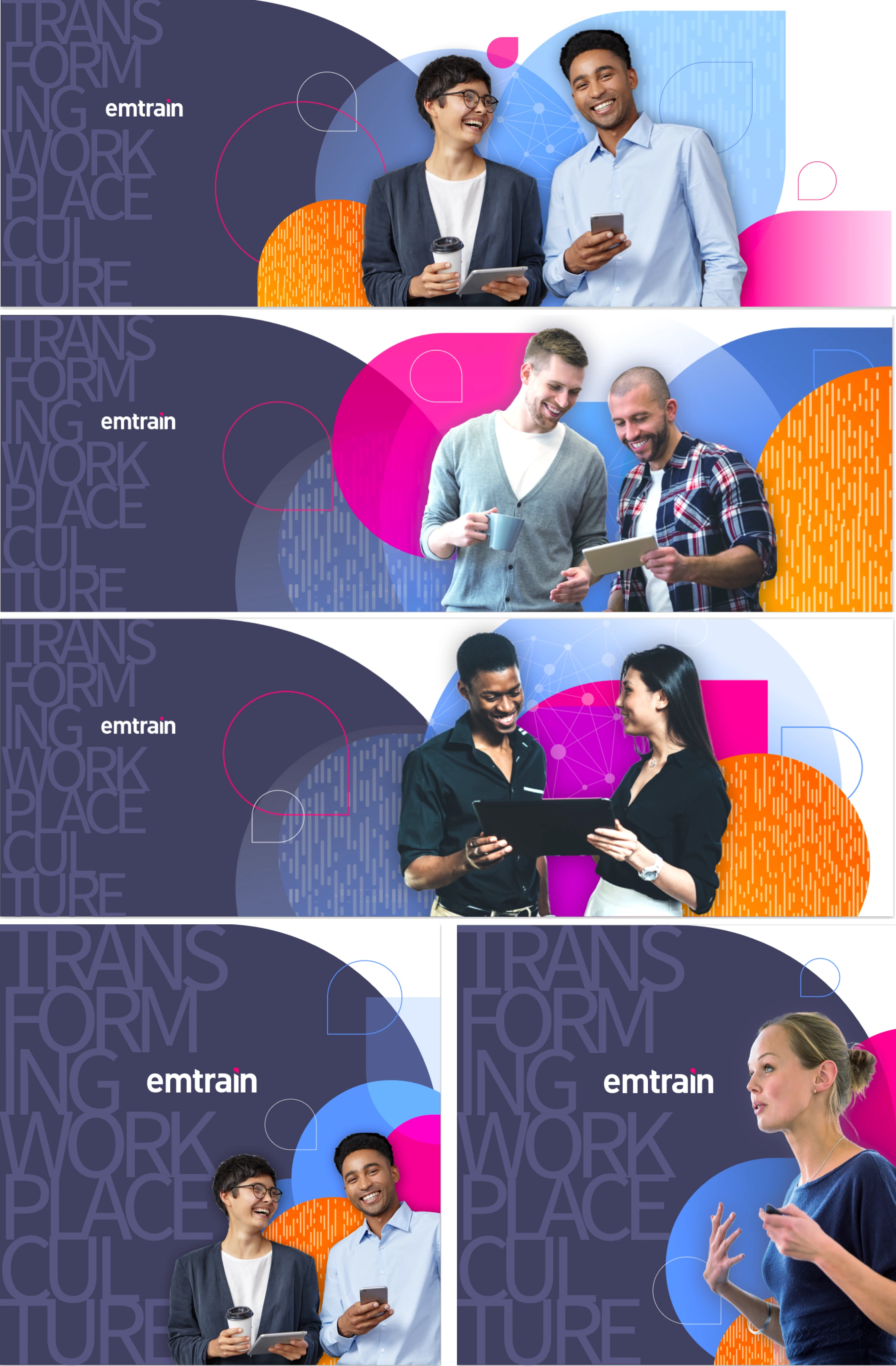 Emtrain social presence and brand campaign ads