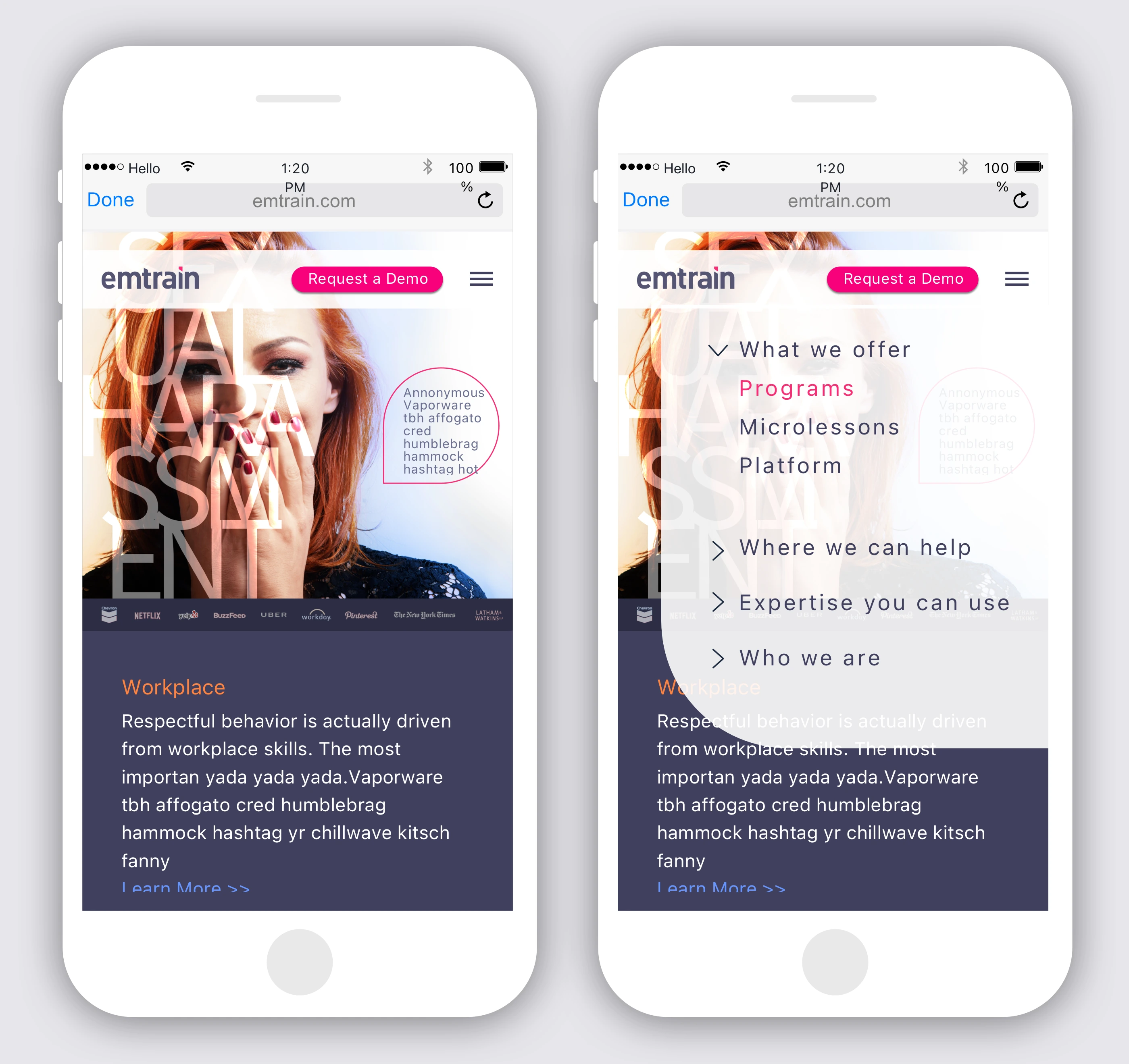 Emtrain.com mobile
